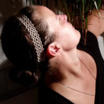 längenverstellbares Haarband Klassik aus beiger Baumwolle